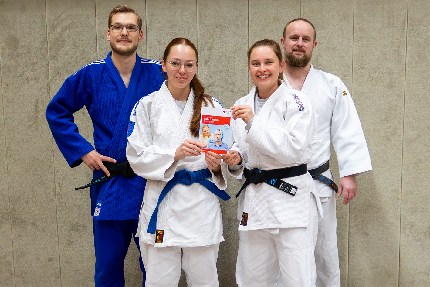 Die Ersthelfer des Judo-Club.  Von links nach rechts: Leon Loos, Mareike Setzer, Alina Sittner, Michael Herbst. Es fehlt Pascal Arras